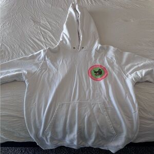 White Kids Hoodie with Cat Patch